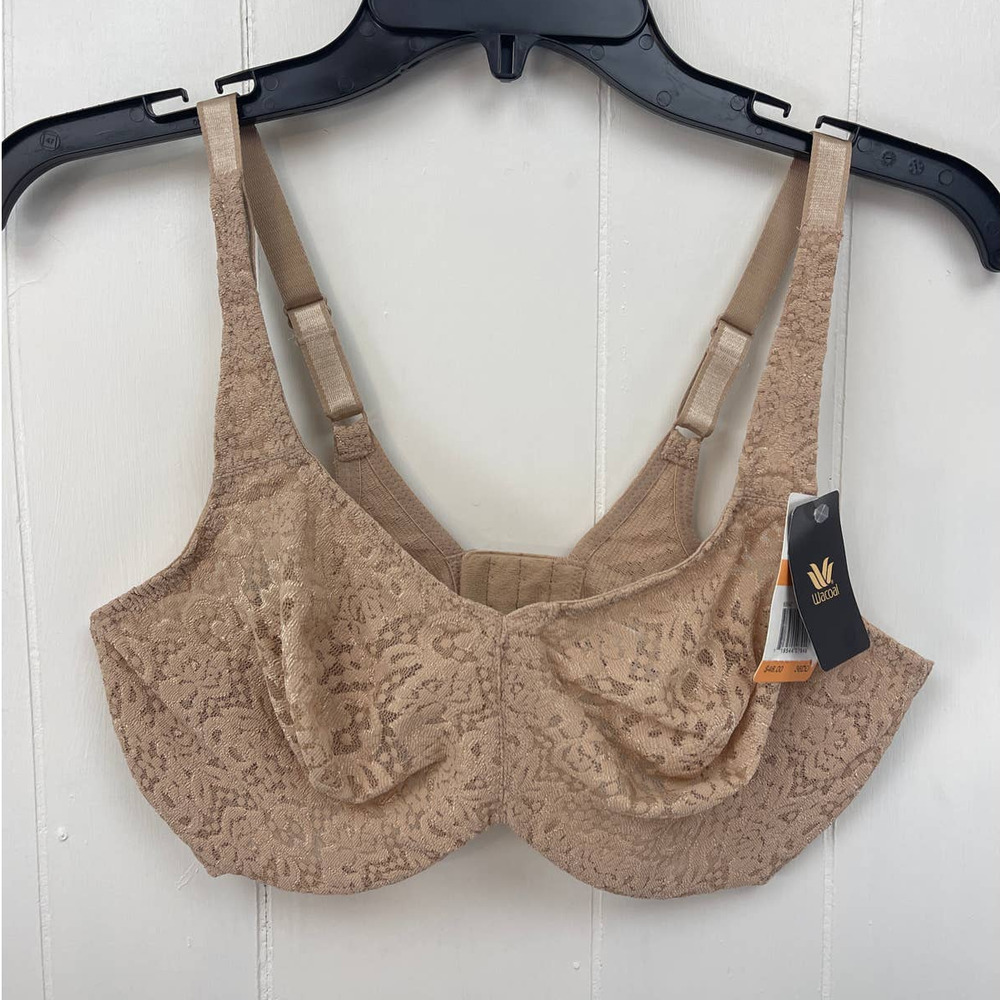 Wacoal Bra Tan Size 36DD Lace Adjustable Straps Underwire Hooks In Back
